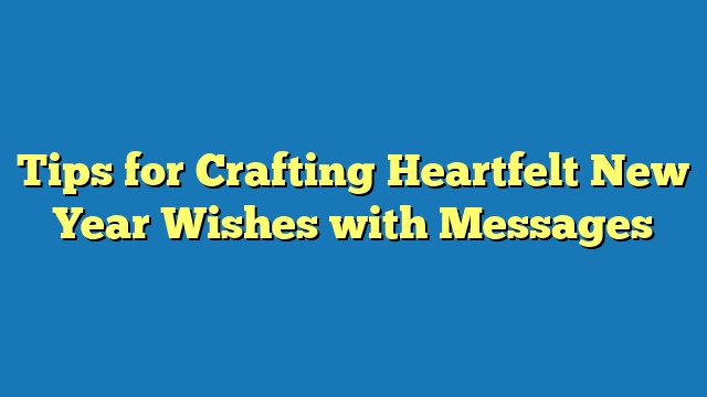Tips for Crafting Heartfelt New Year Wishes with Messages
